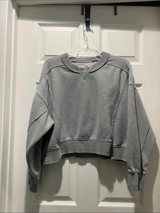 FP Movement by Free People Tops - FP Movement by Free People Gray Washed Cropped Crew Sweatshirt